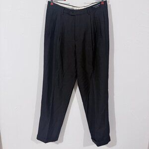 Bachrach Men’s Black Wool Dress Pants 34W 32L – 100% Virgin Wool, No Flaws